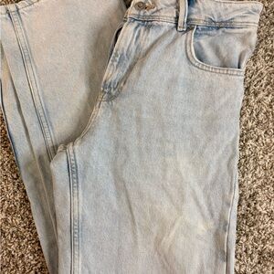 ZARA Light Blue Denim Jeans with Contrast Stitching